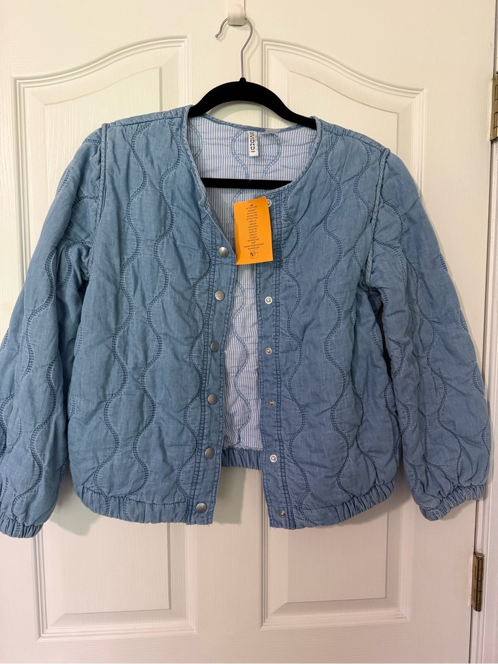Divided Light Blue Quilted Chambray Jacket